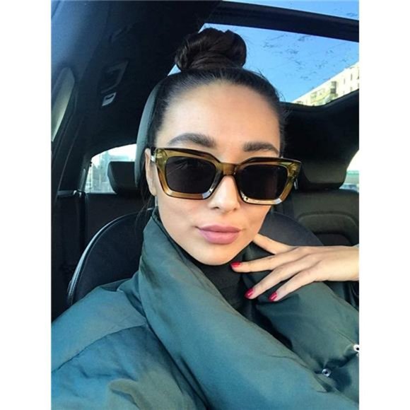 FEISEDY Classic Women Sunglasses Fashion Thick Square Sun Glasses - Picture 4 of 8